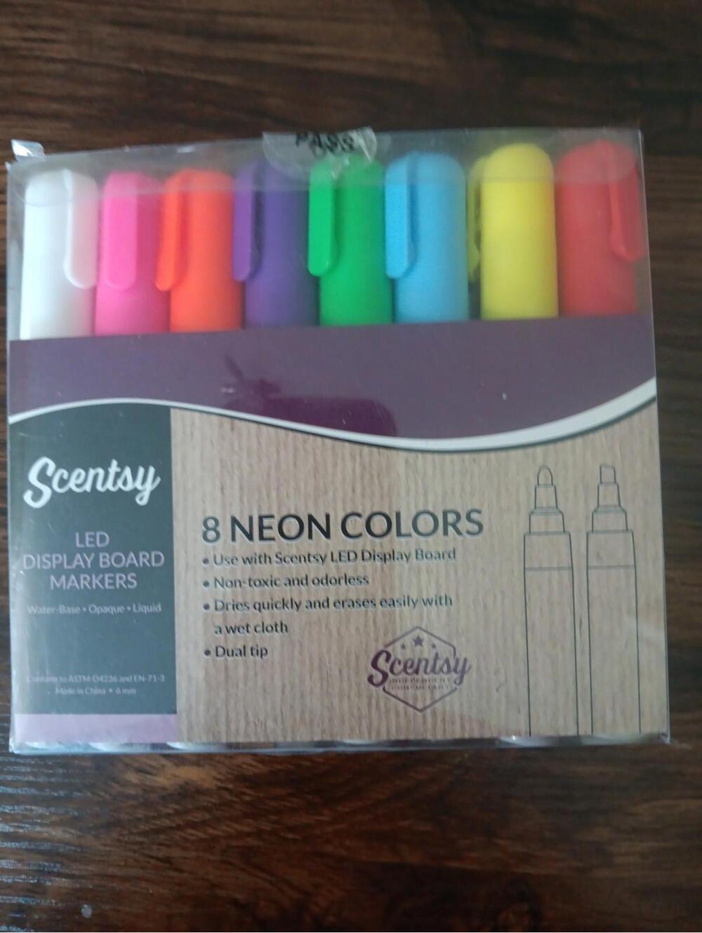 LED Display Board Markers - Set of 8 Neon Colors (Dual Tip) NWOT